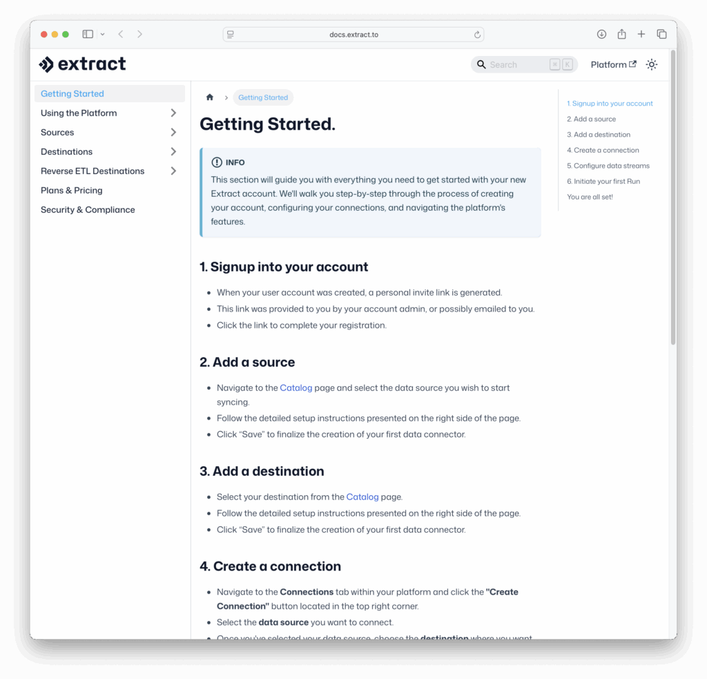 Extract vs Stitch docs
